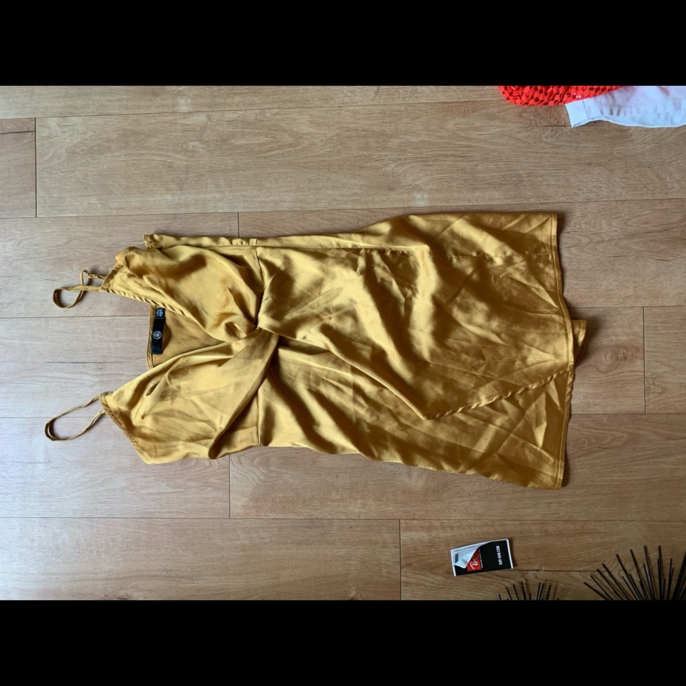 Gold pleated dress